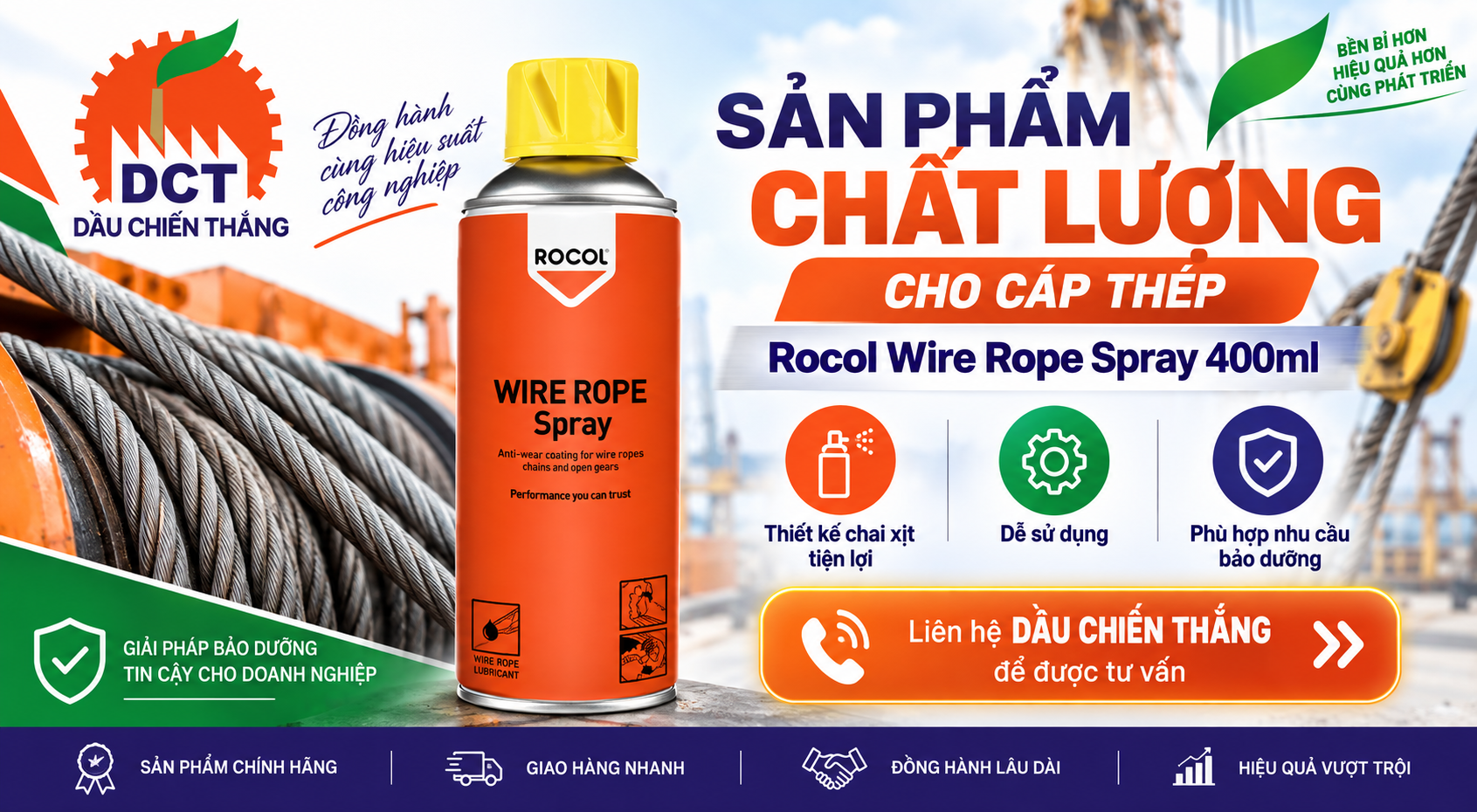 Mua Bình Xịt Bảo Dưỡng Cáp Rocol Wire Rope Spray 400ml
