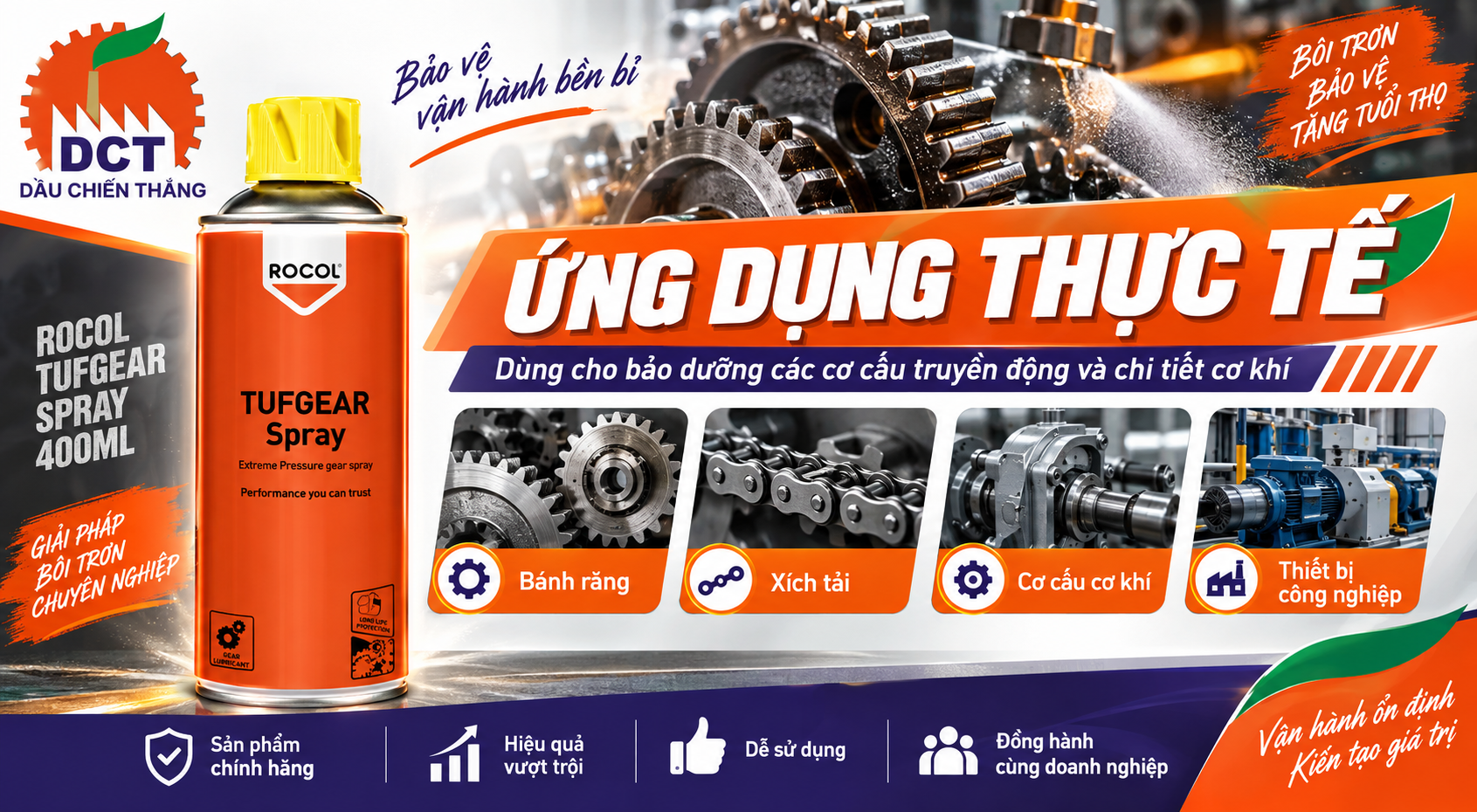 Ứng Dụng Thực Tế Của Rocol Tufgear Spray