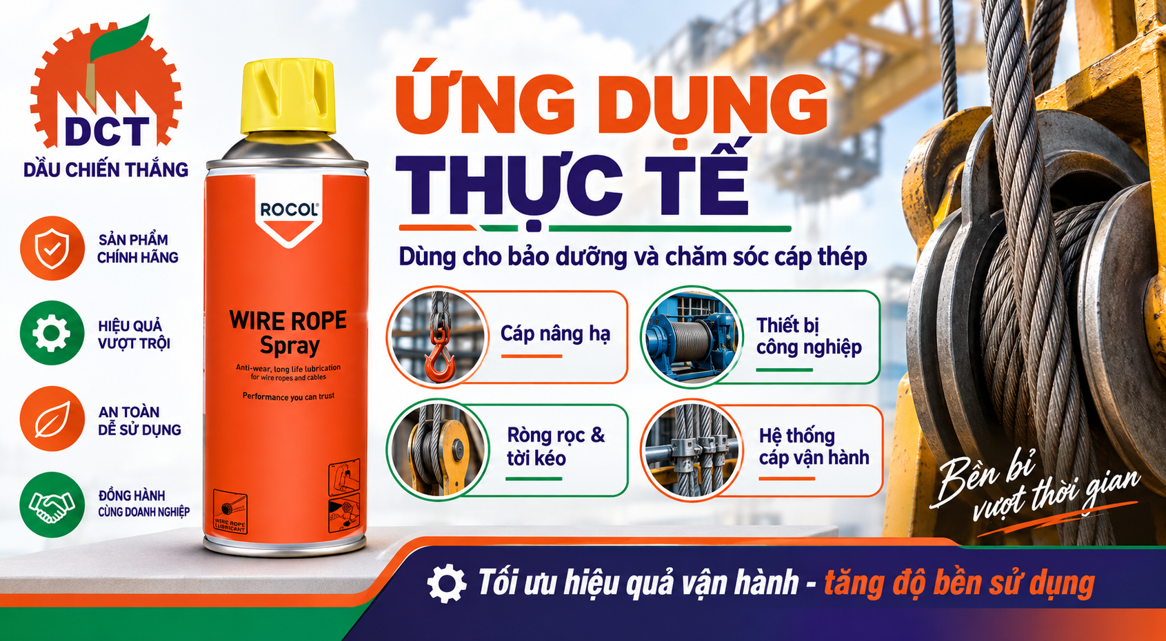 Ứng Dụng Thực Tế Của Bình Xịt Bảo Dưỡng Cáp Rocol