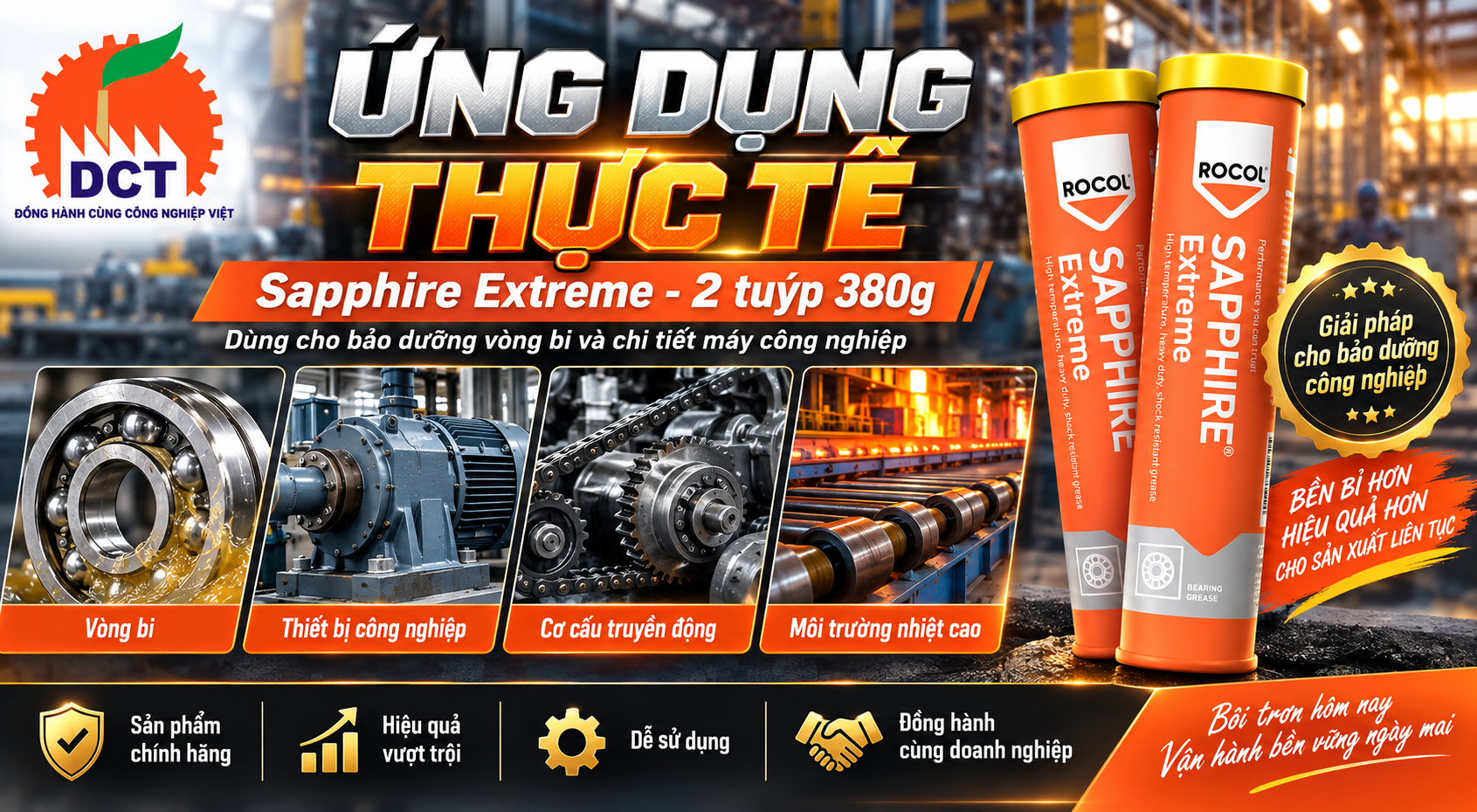Ứng dụng của Mỡ Công Nghiệp Sapphire Extreme 2
